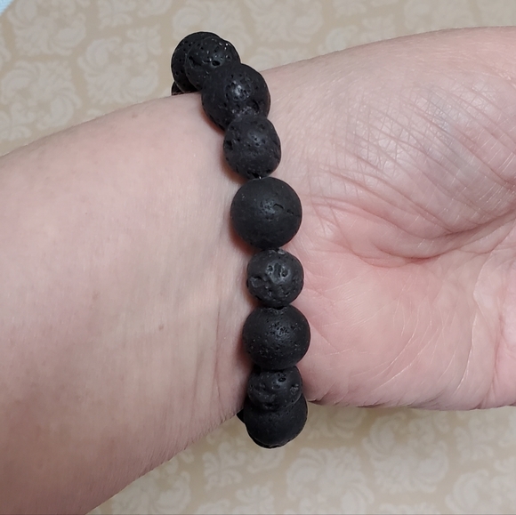 African Turquoise Owl Lavastone Beaded Crystal Bracelet - Picture 6 of 7